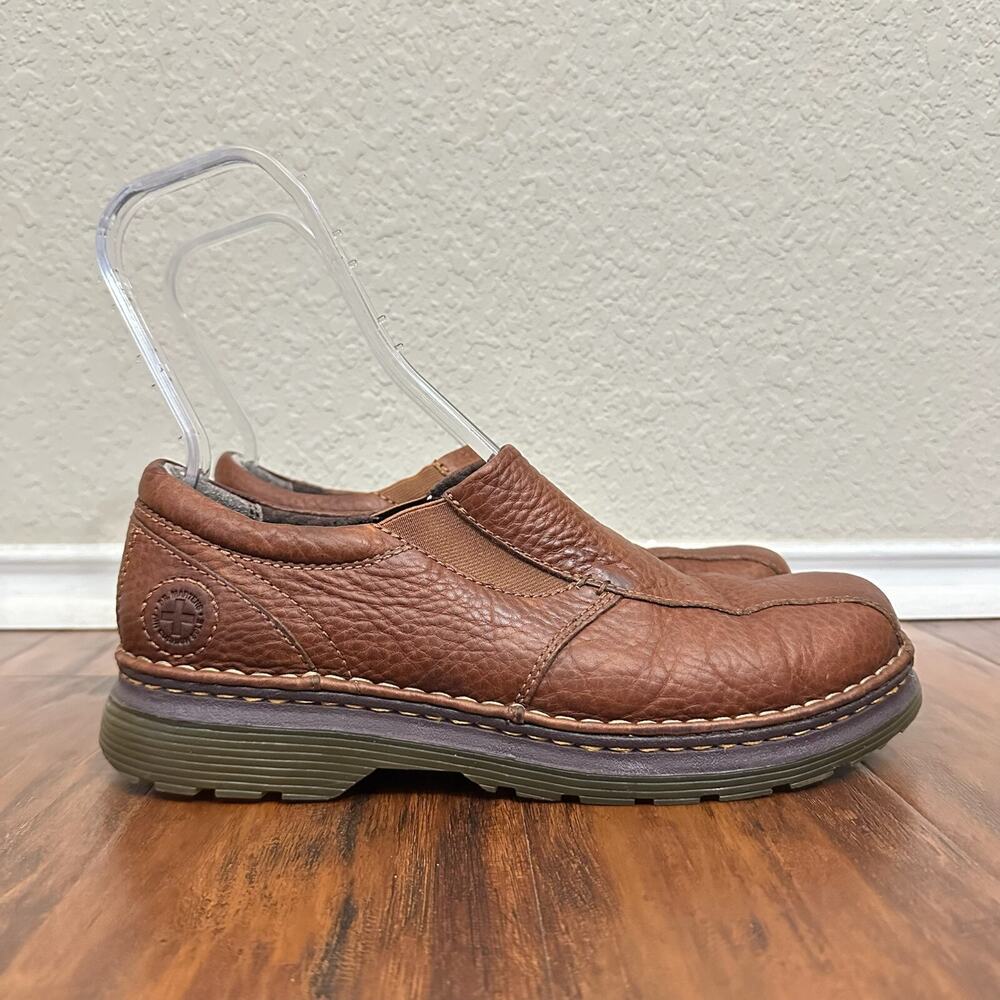DR. MARTENS Tevin Loafers Cognac Pebbled Leather Slip On Preppy